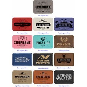 3" x 2" Rectangle Leatherette Patch with Adhesive